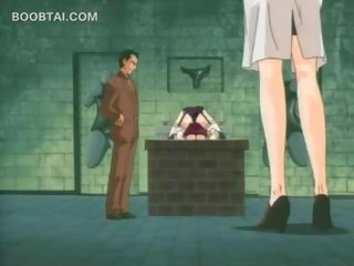 Kön prisoner animen flicka blir fittor gnuggade i undies